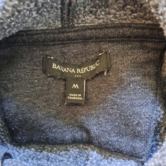 Banana Republic Factory Grey Hoodie Sweatshirt Men's Medium Unisex - Picture 5 of 8